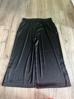 Joie Black Wide Leg Satin-Look Culottes Size XL